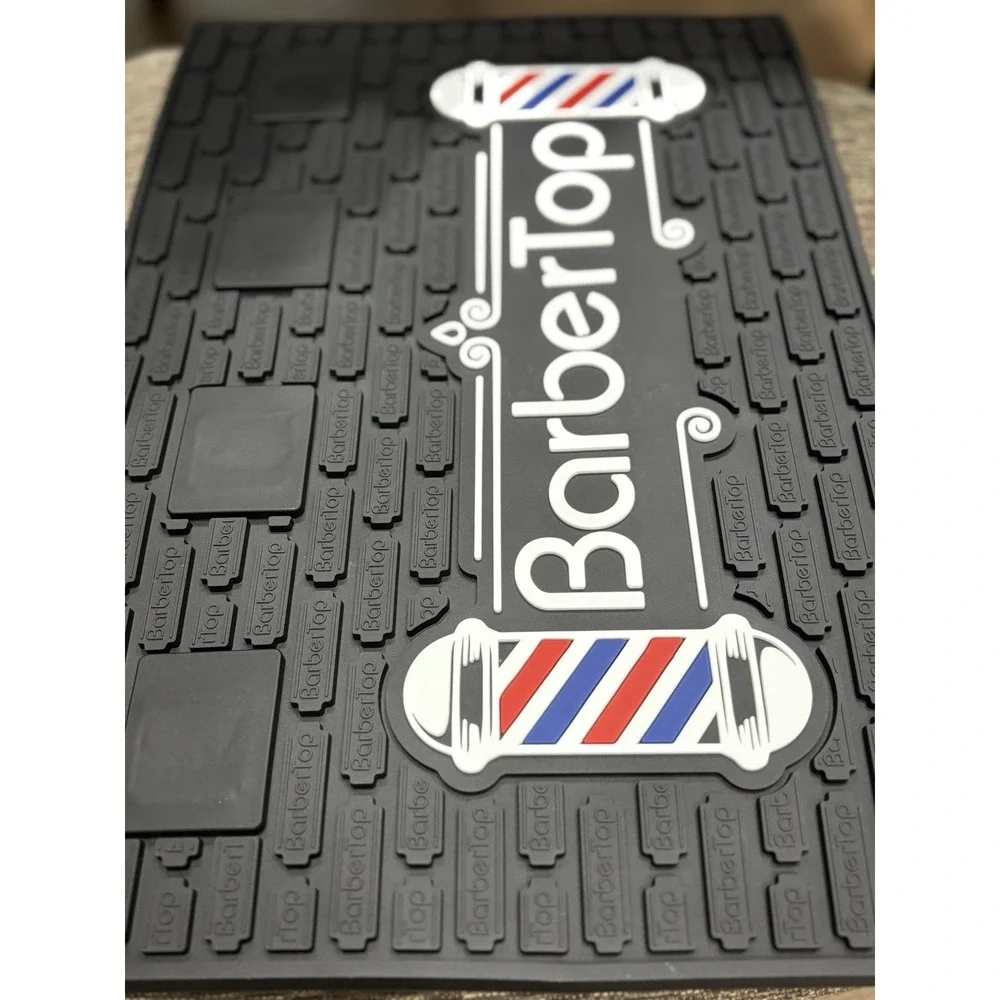 BarberTop Barber Shop Rubber Work Station Counter Mat Clippers Tools Organizer